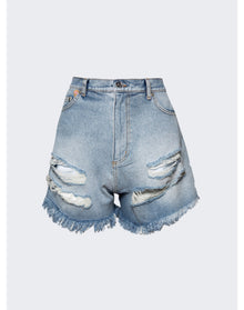 Natasha Zinko | Women | Reverse Denim Shorts | Light Wash