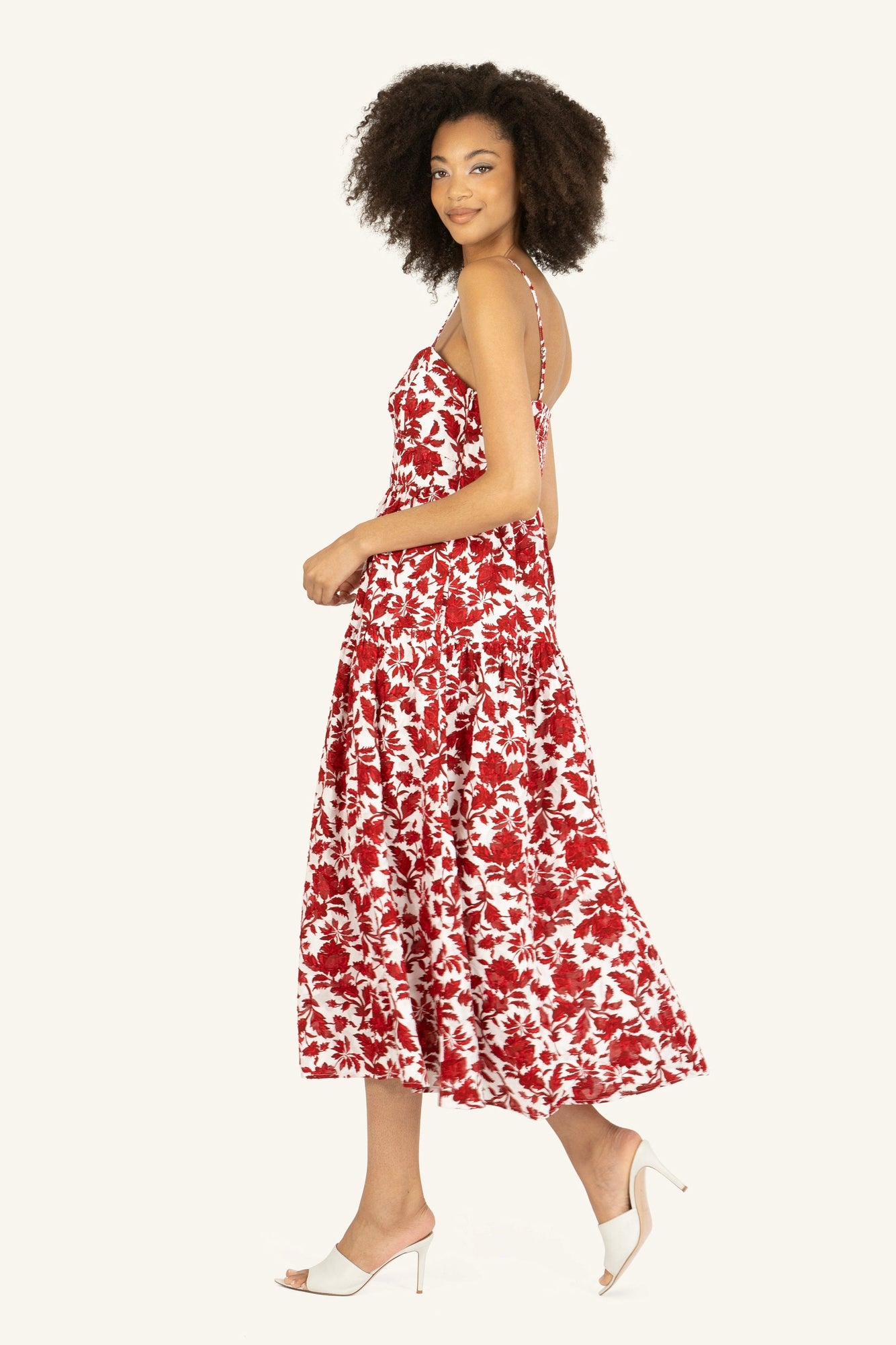 Nehru Dress | Red Floral Print