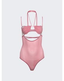 Nensi Dojaka | Women | Draped Double Bra Bodysuit | Blossom Pink