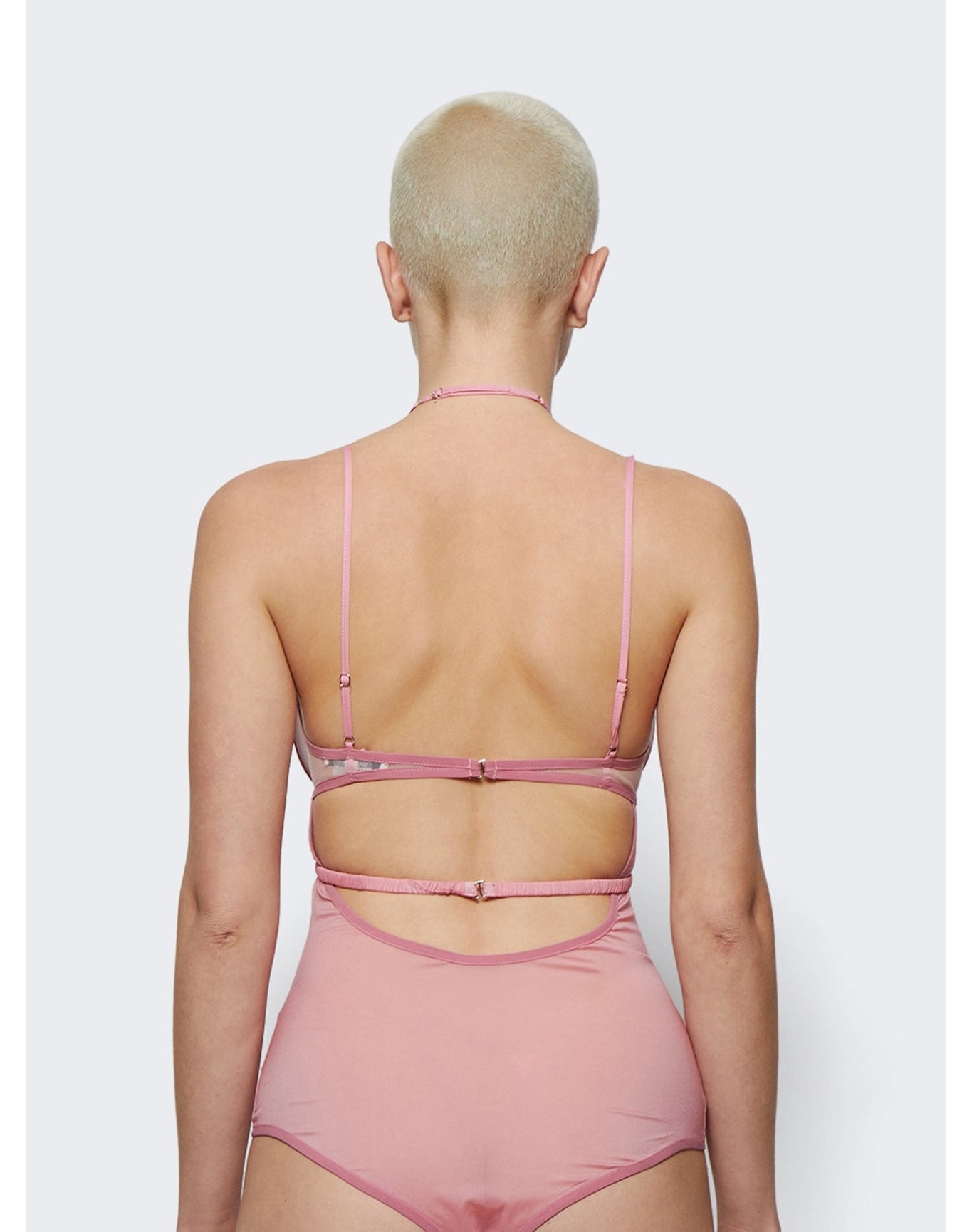 Nensi Dojaka | Women | Draped Double Bra Bodysuit | Blossom Pink
