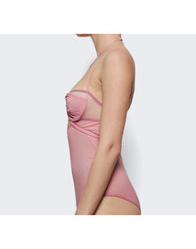 Nensi Dojaka | Women | Draped Double Bra Bodysuit | Blossom Pink
