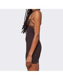 Nensi Dojaka | Women | Draped Double Bra Mini Dress | Chocolate Brown