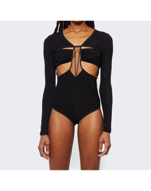Nensi Dojaka | Women | Gathered Bra Long Sleeve Top | Black