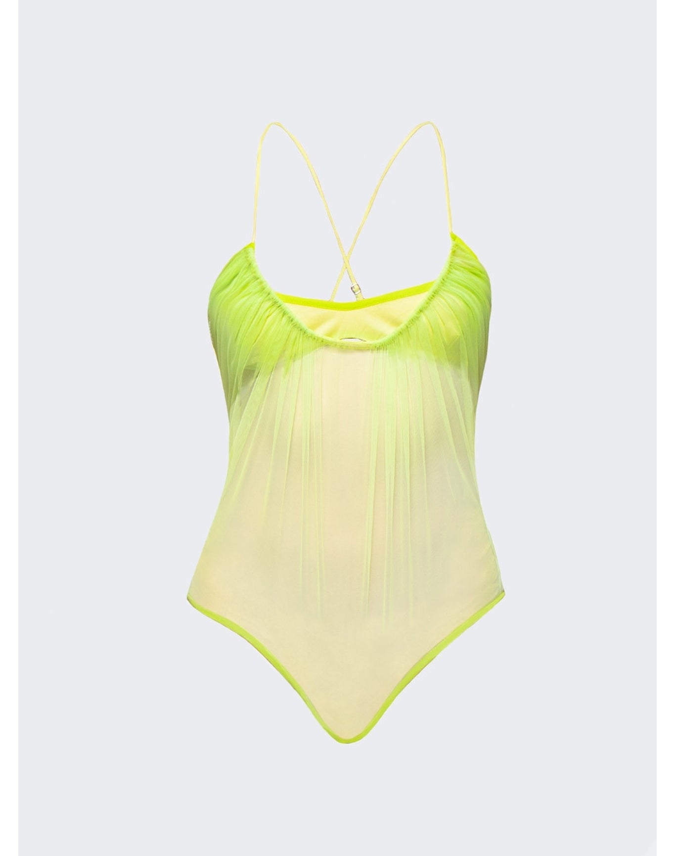 Nensi Dojaka | Women | Gathered Cami Bodysuit | Lime