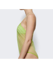 Nensi Dojaka | Women | Gathered Cami Bodysuit | Lime