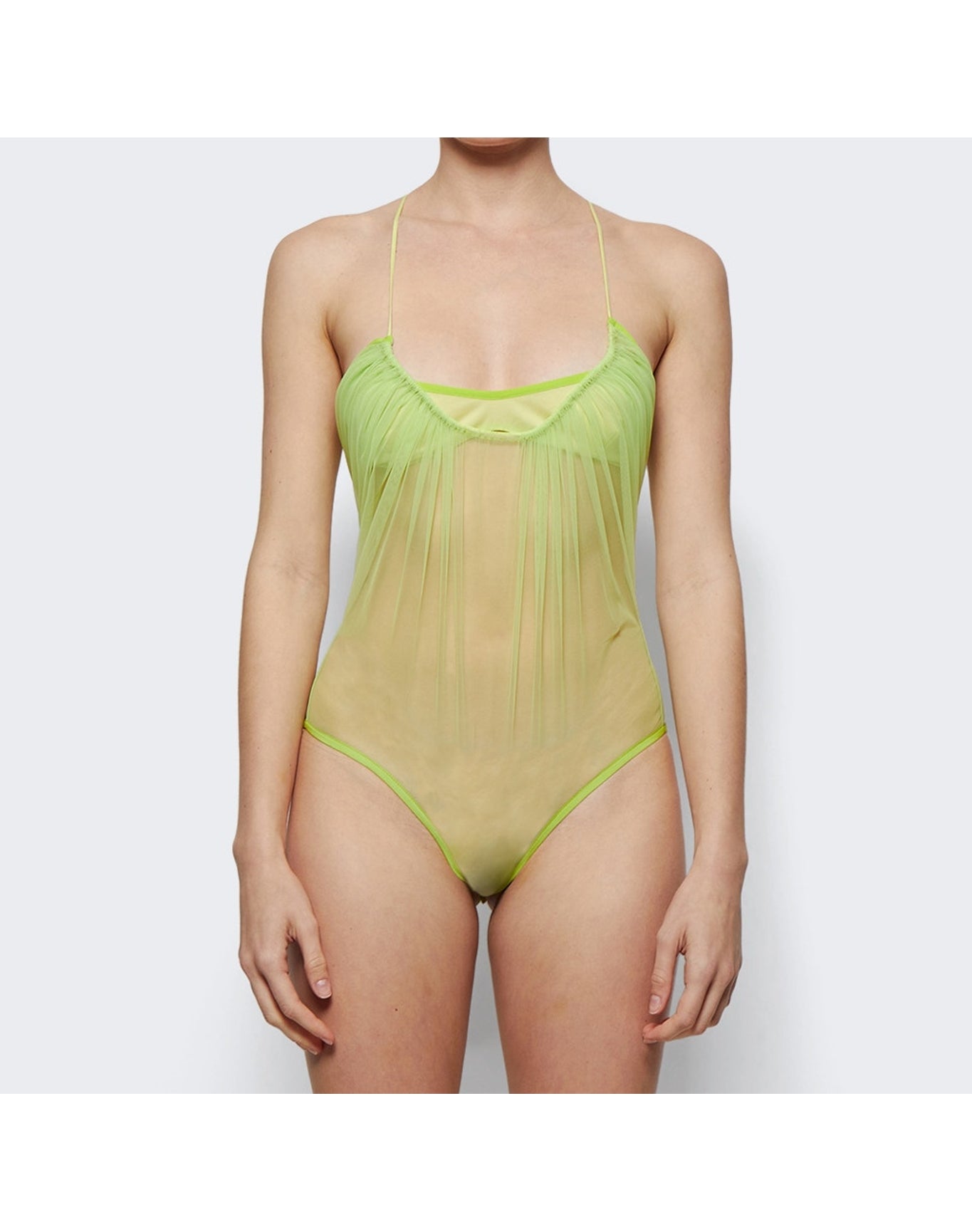 Nensi Dojaka | Women | Gathered Cami Bodysuit | Lime
