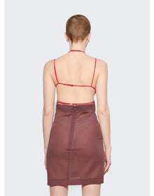 Nensi Dojaka | Women | U Wire Bra Mini Dress | Bitter Chocolate x Hot Pink
