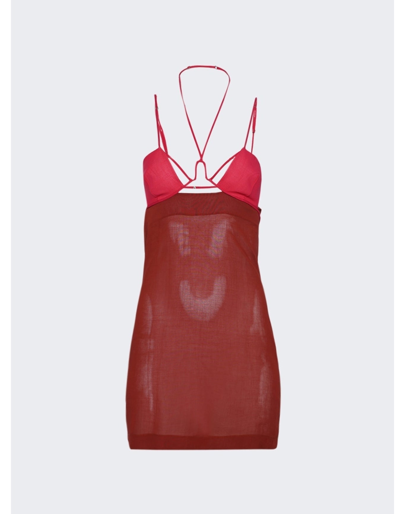 Nensi Dojaka | Women | Wire Bra Mini Dress | Burnt Tangerine x Hot Pink