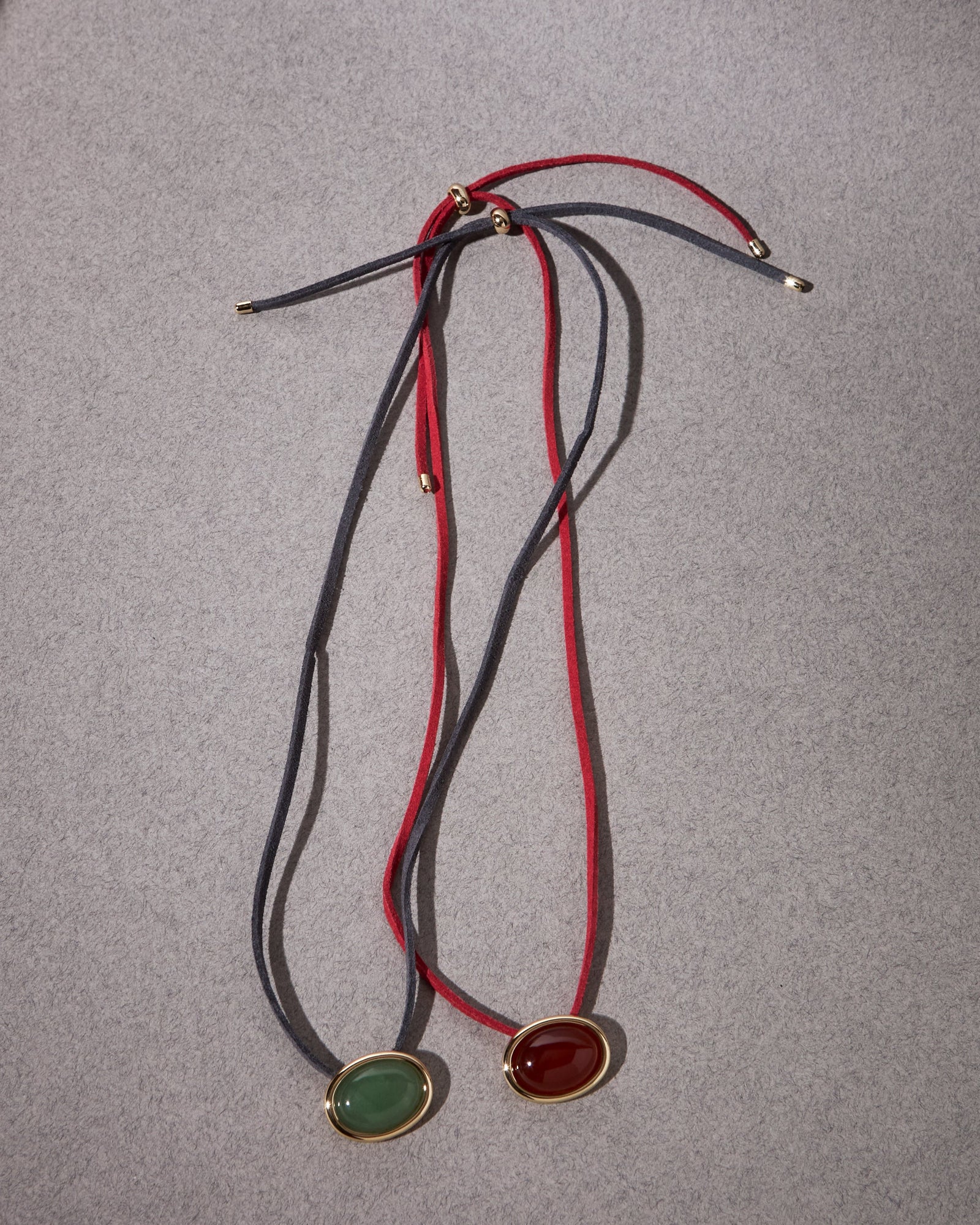 Sunset Stone Cord Necklace | Silver | Natural Aventurine