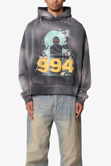 No Room in Hell Printed Hoodie | Washed Black