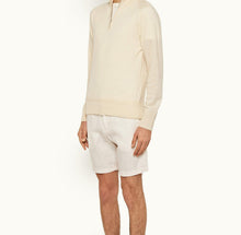 Norwich Linen Tailored Fit O.B Stripe Linen Shorts | White Sand