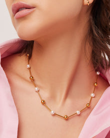 Glass Pearl | Nova Necklace | Gold Ion Plated Brass
