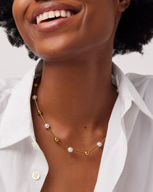 Glass Pearl | Nova Necklace | Gold Ion Plated Brass