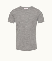 OB-T Merino Black Tailored Fit Crewneck Merino T-Shirt | Grey Melange
