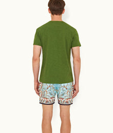 OB Classic Crew Neck Garment Dye Cotton T-Shirt | Conifer
