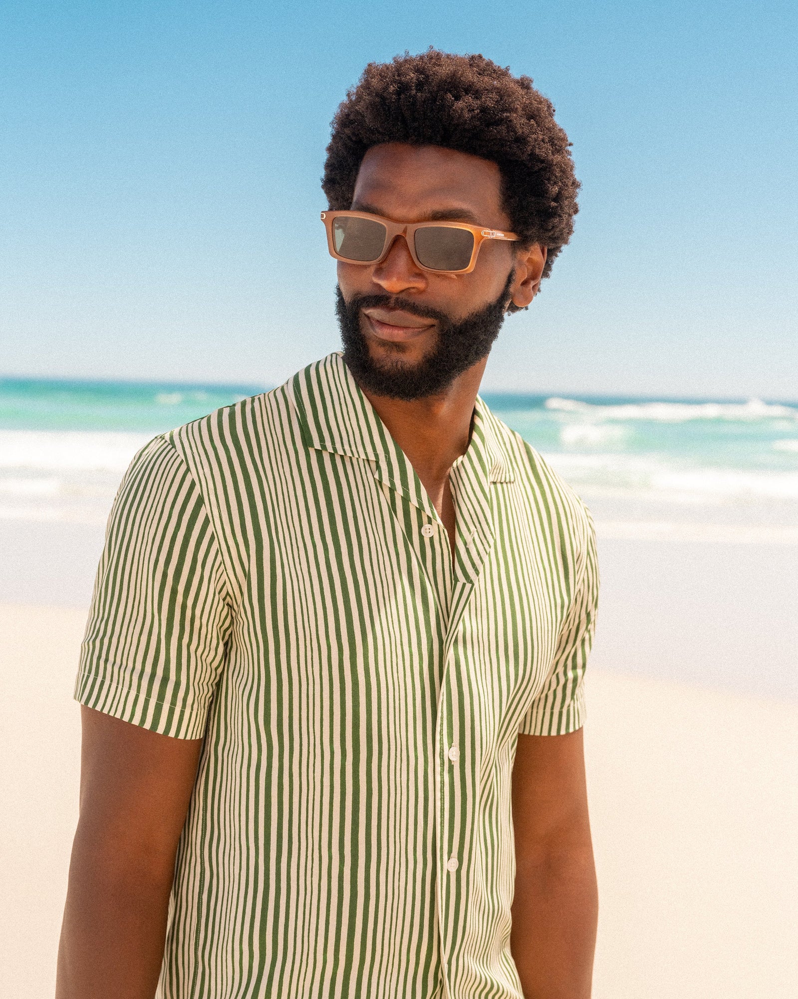 Men | Hibbert Stripe Shirt | Caddie Green/White