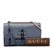 Gucci | Pre-Owned Medium Miss Bamboo Leather Crossbody | Blue