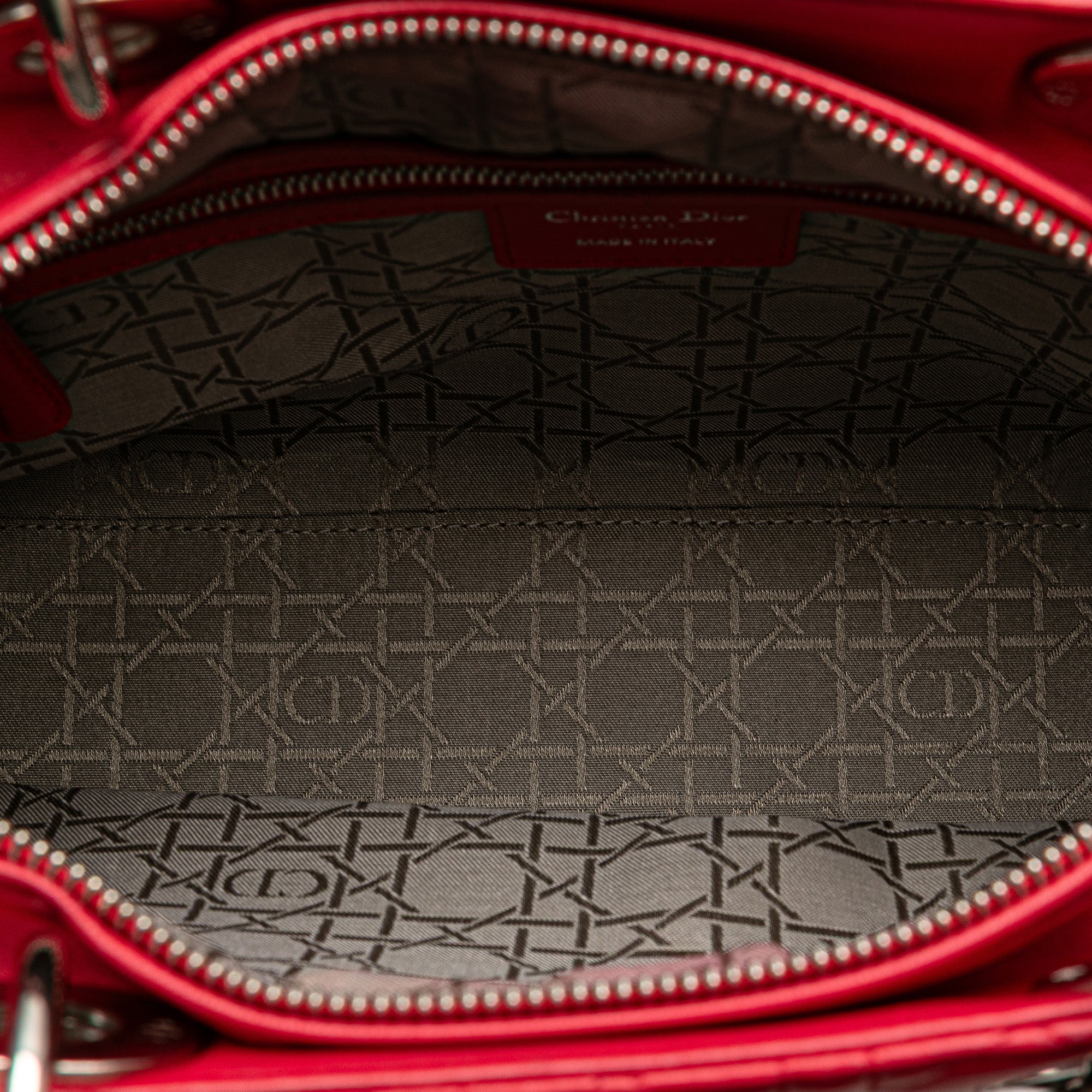 Dior | Pre-Owned Large Lambskin Cannage Lady | Red