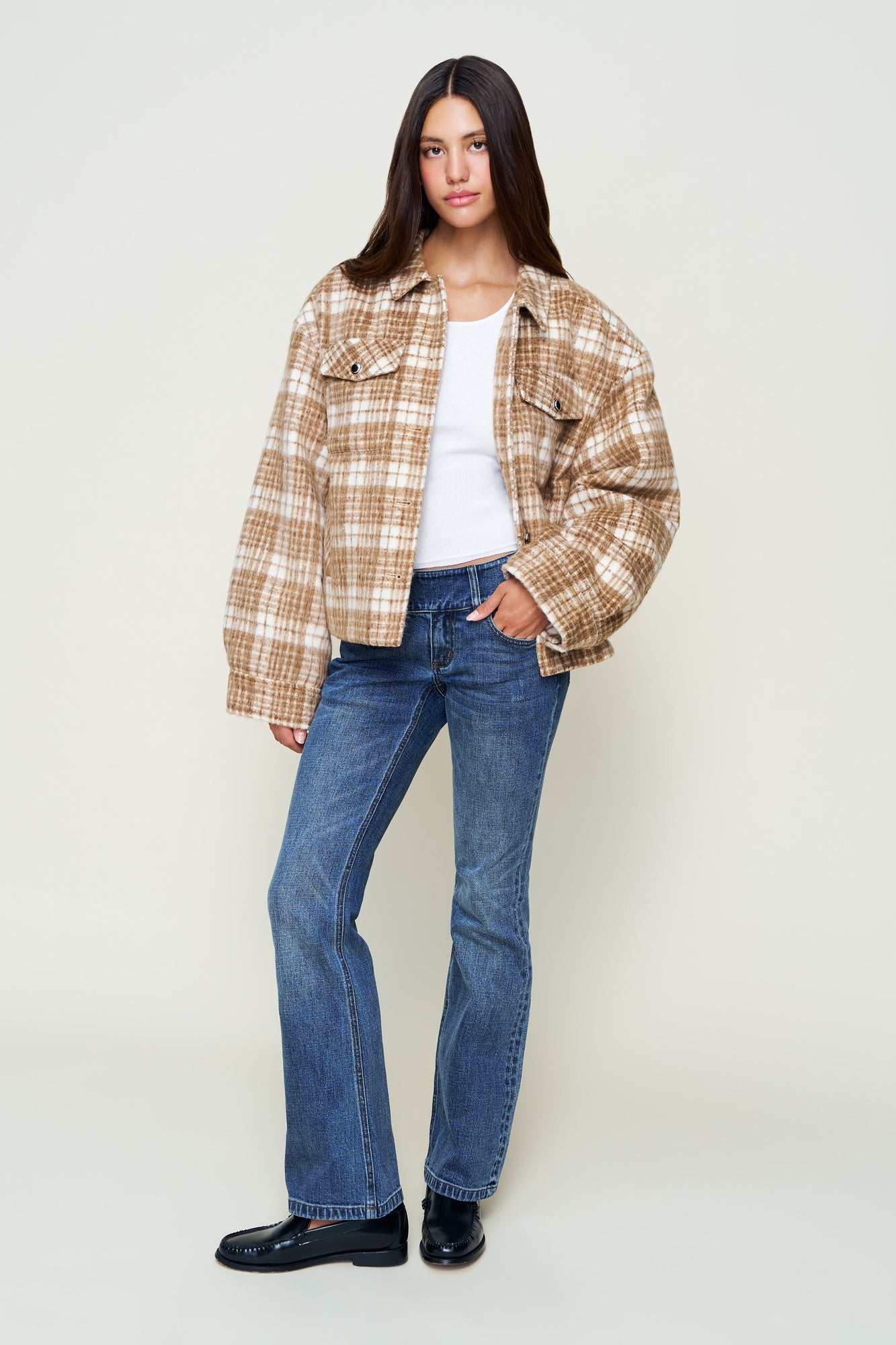 Womens | Quinn Quilted Jacket | Brown Plaid
