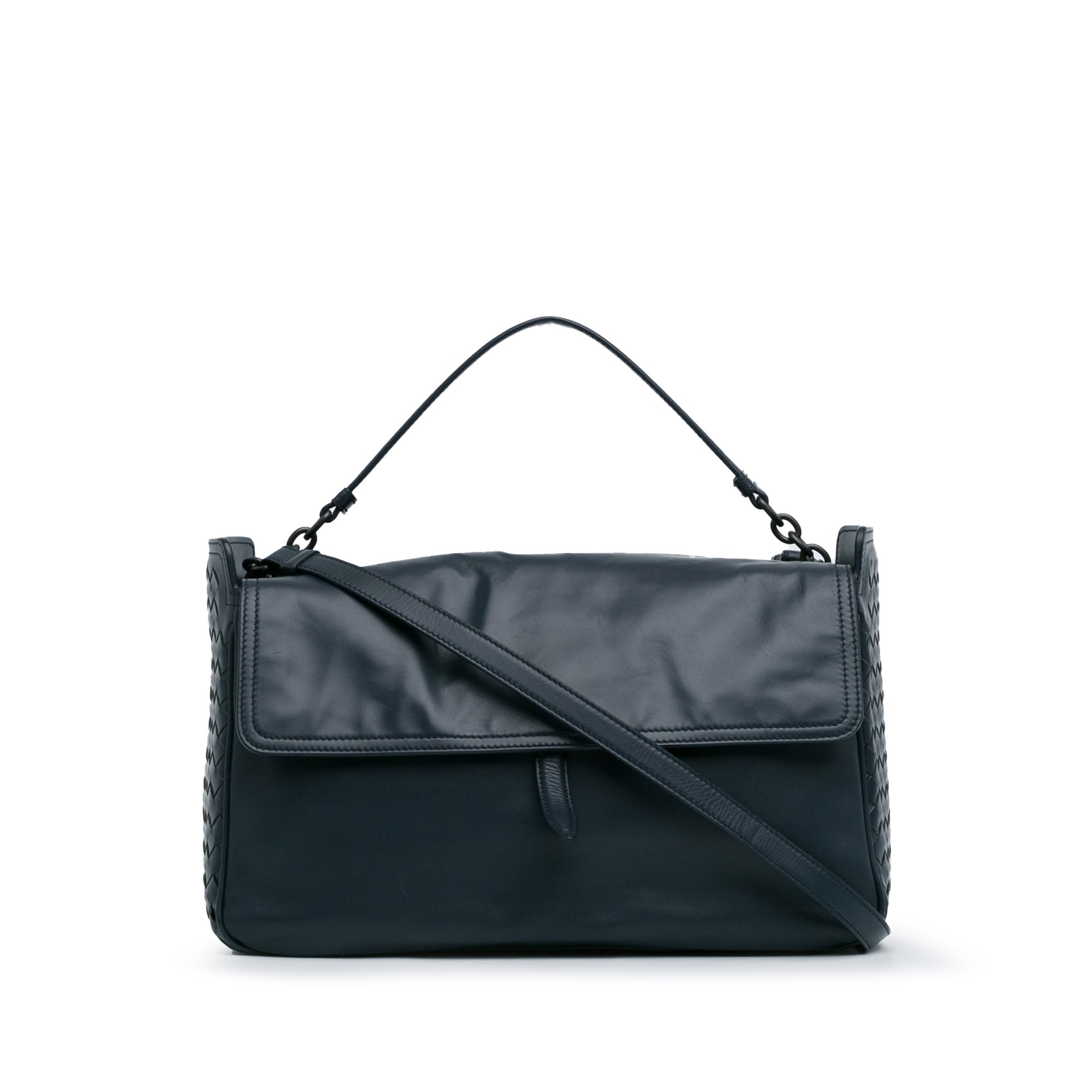 Bottega Veneta | Pre-Owned Intrecciato Satchel | Blue