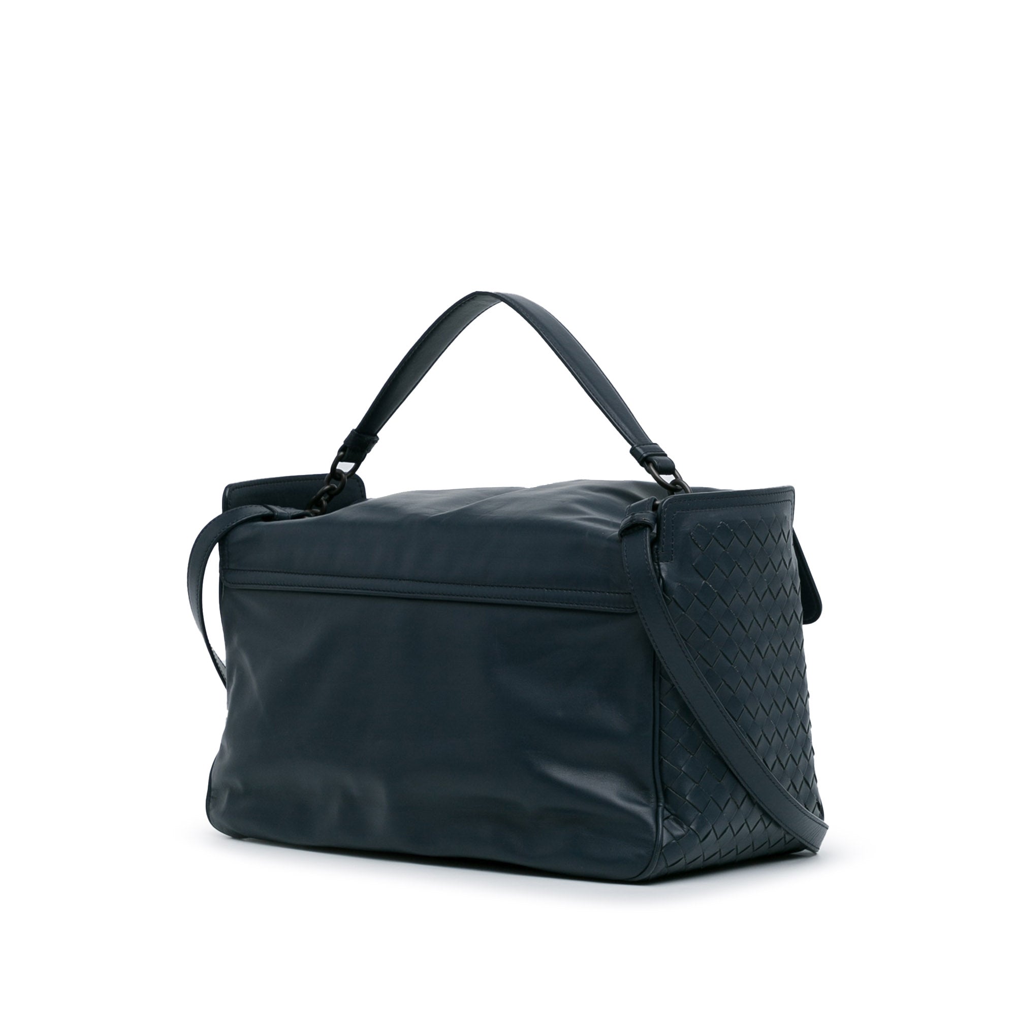 Bottega Veneta | Pre-Owned Intrecciato Satchel | Blue