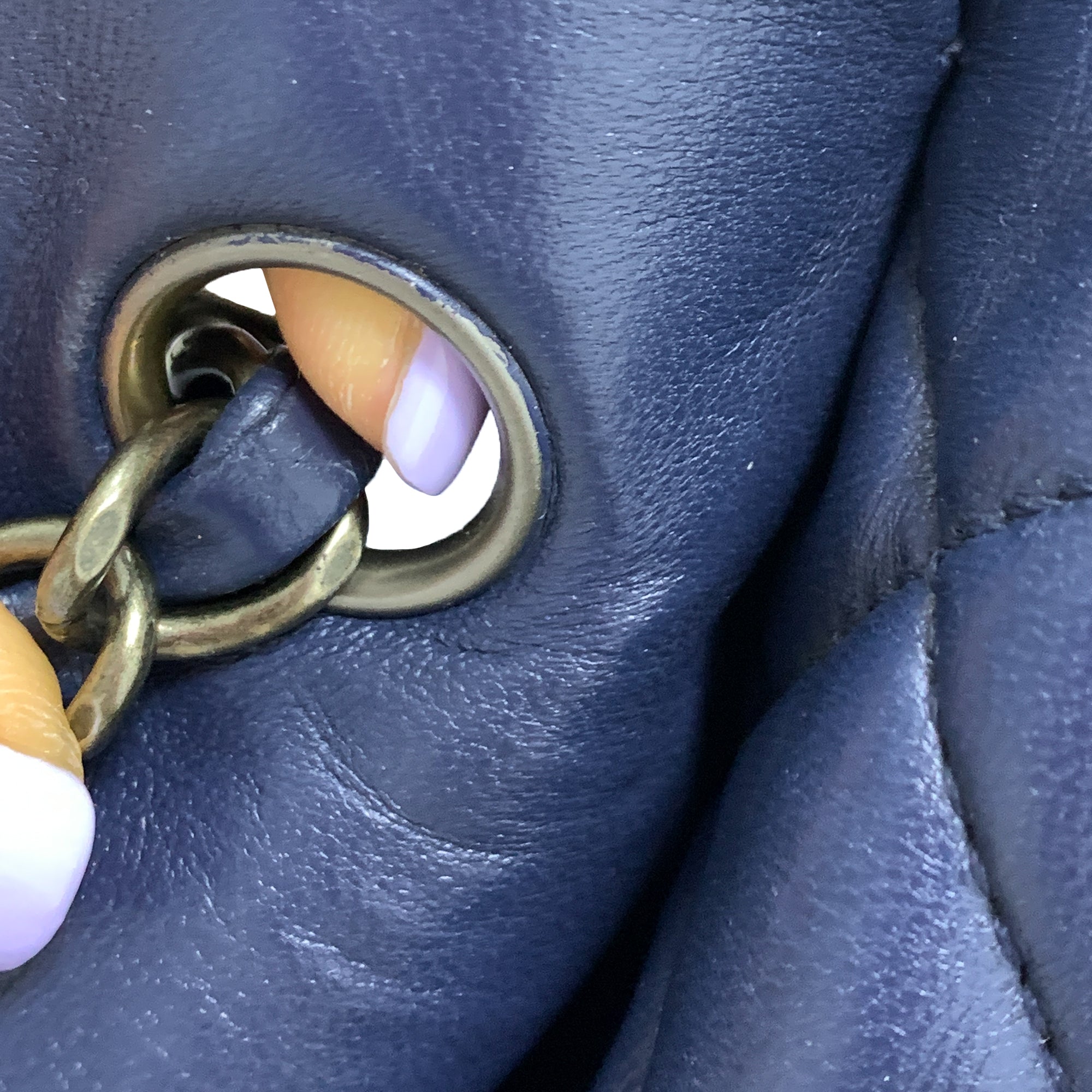 Chanel | Pre-Owned CC Quilted Lambskin Double Flap | Blue/Navy