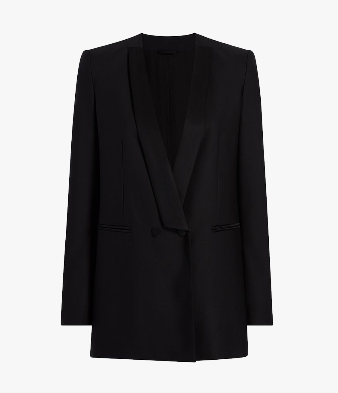 Another Tomorrow Tuxedo Jacket in Black – Wool Women's Jacket