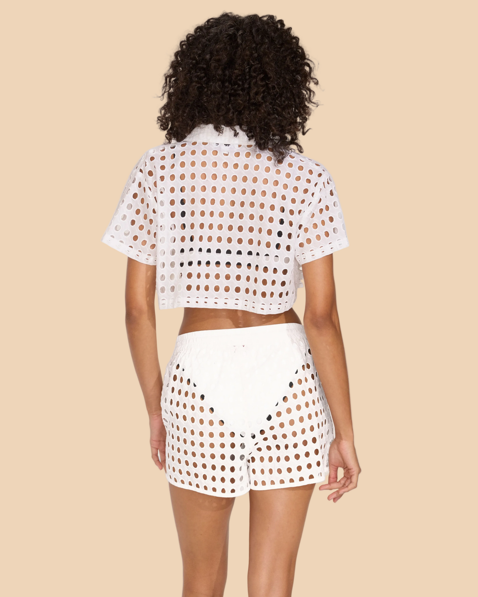 Womens | Cropped Cabana Shirt Classic Eyelet | Optic White