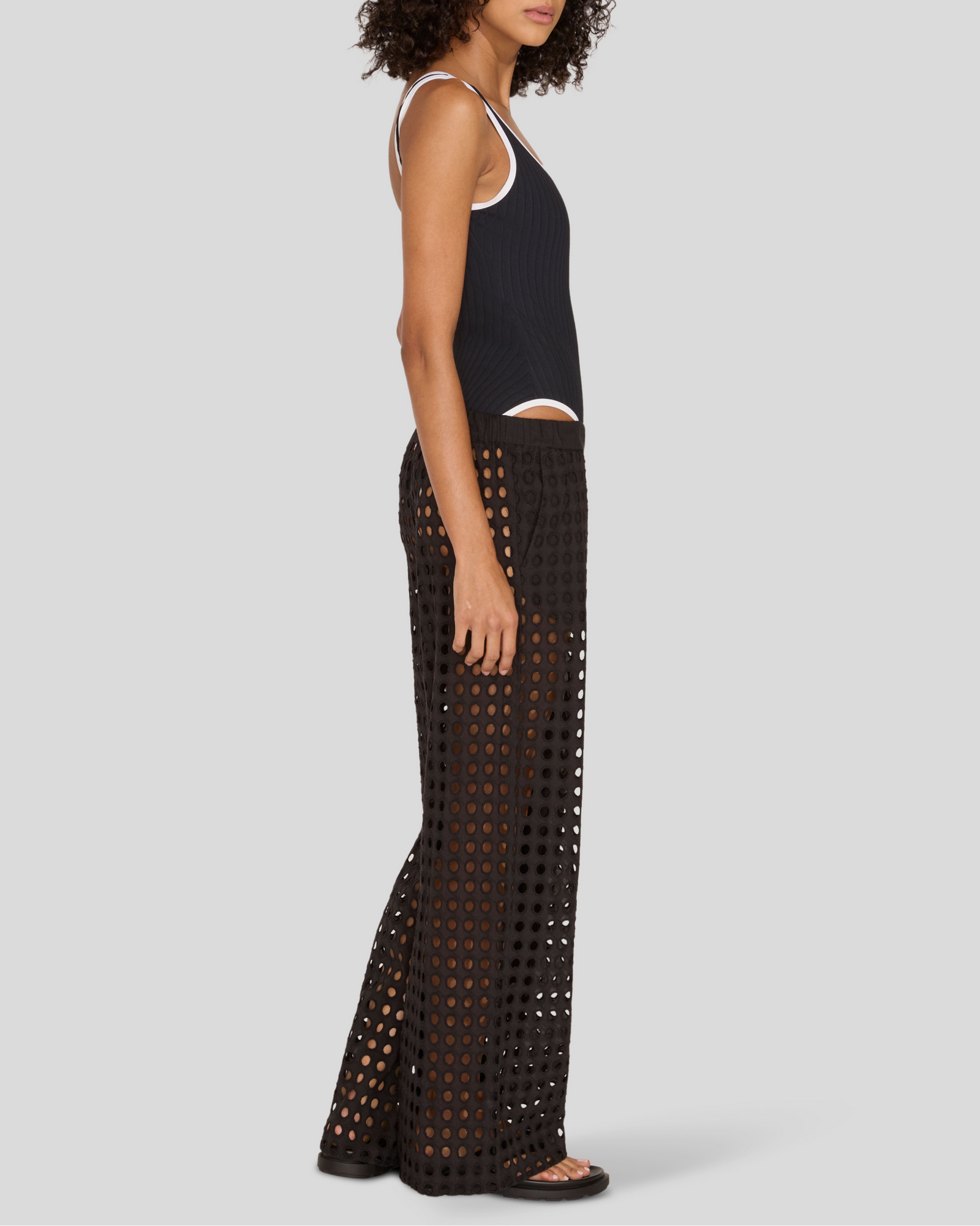 Womens | Eyelet Delaney Pant | Noir