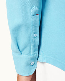 Men | Giles Pique Shirt | California Blue