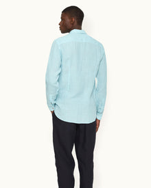 Men | Giles Lino Shirt | Light Sky Pool