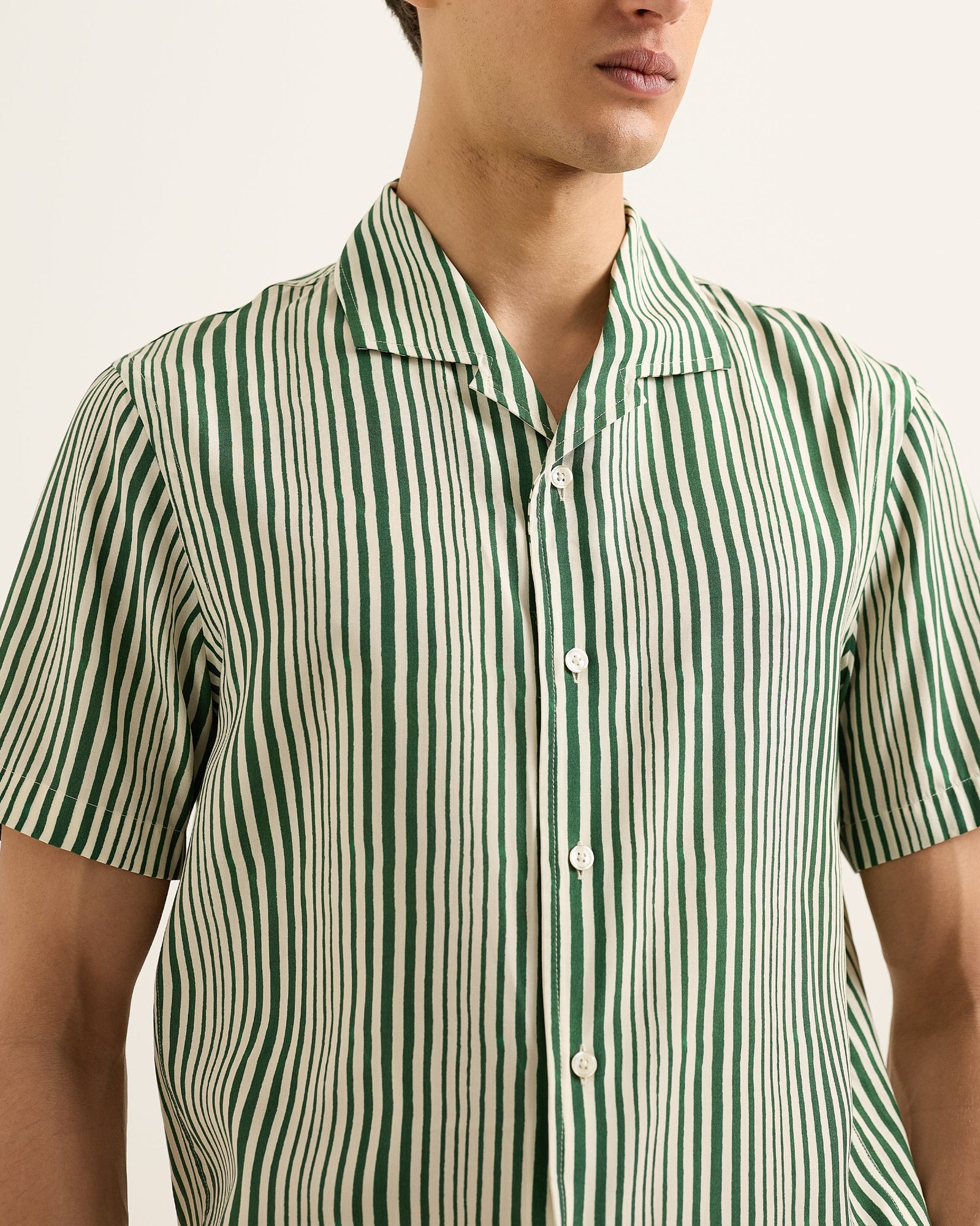 Men | Hibbert Stripe Shirt | Caddie Green/White