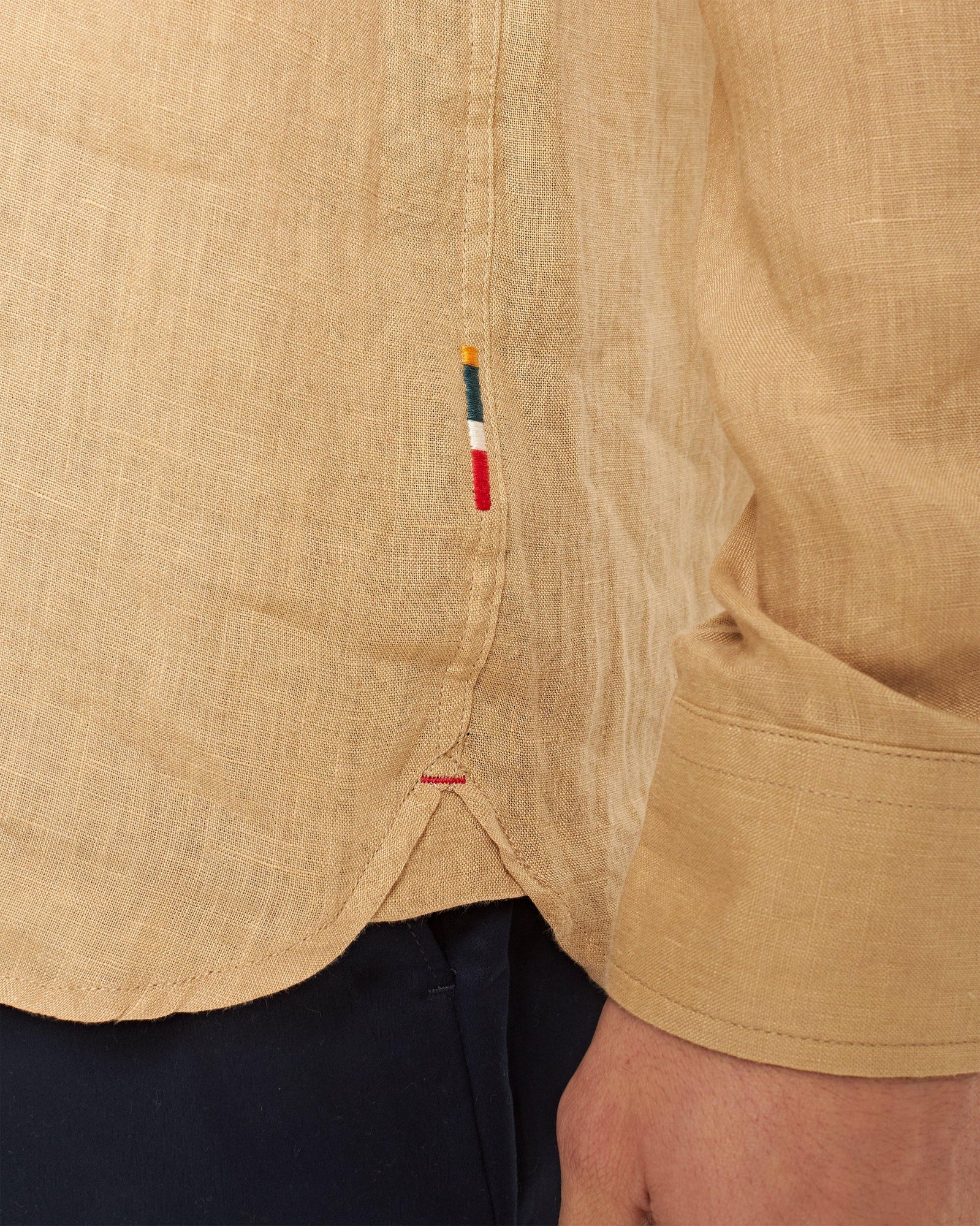 Men | Justin Linen Shirt | Biscuit