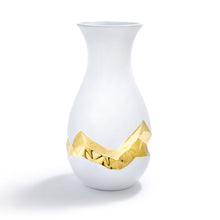 Talianna Oro Vase | White | Ceramic with 24K Gold Details