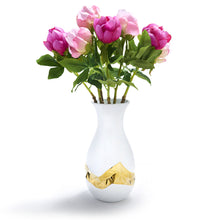 Talianna Oro Vase | White | Ceramic with 24K Gold Details