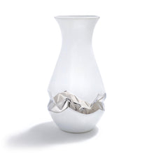 Talianna Oro Vase | White | Ceramic with Silver Details