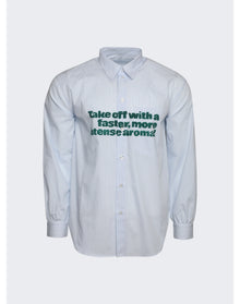 OUEST Paris | Men | Printed Long Sleeve Shirt | Light Blue