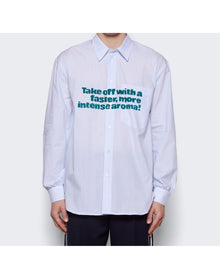 OUEST Paris | Men | Printed Long Sleeve Shirt | Light Blue