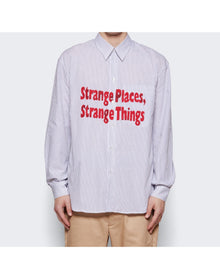 OUEST Paris | Men | Printed Long Sleeve Shirt | Navy
