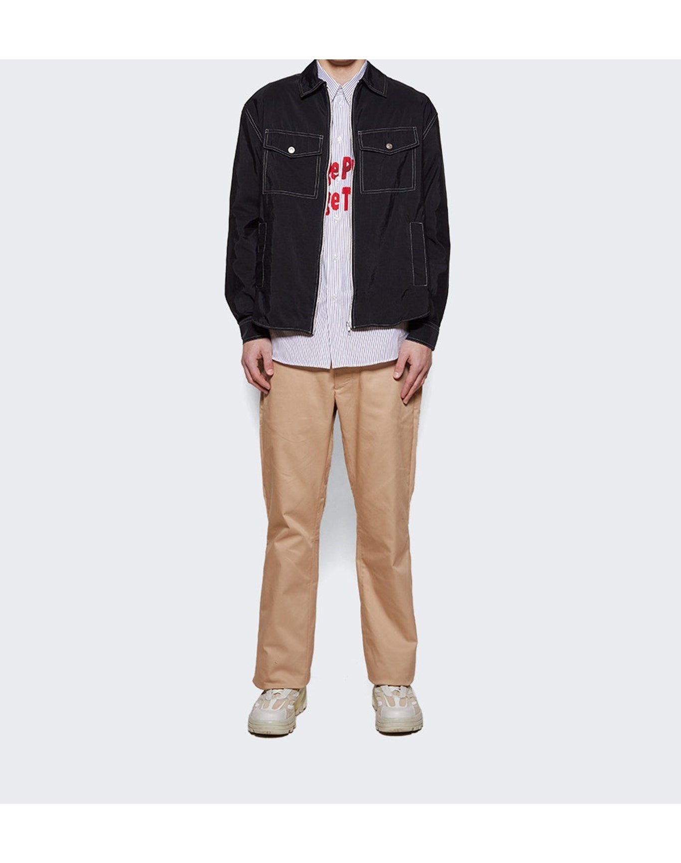 OUEST Paris | Men | Printed Long Sleeve Shirt | Navy