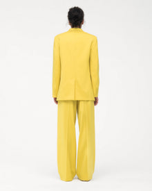 Another Tomorrow Oversized Blazer in Bright Chartreuse – Wool Women's Jacket