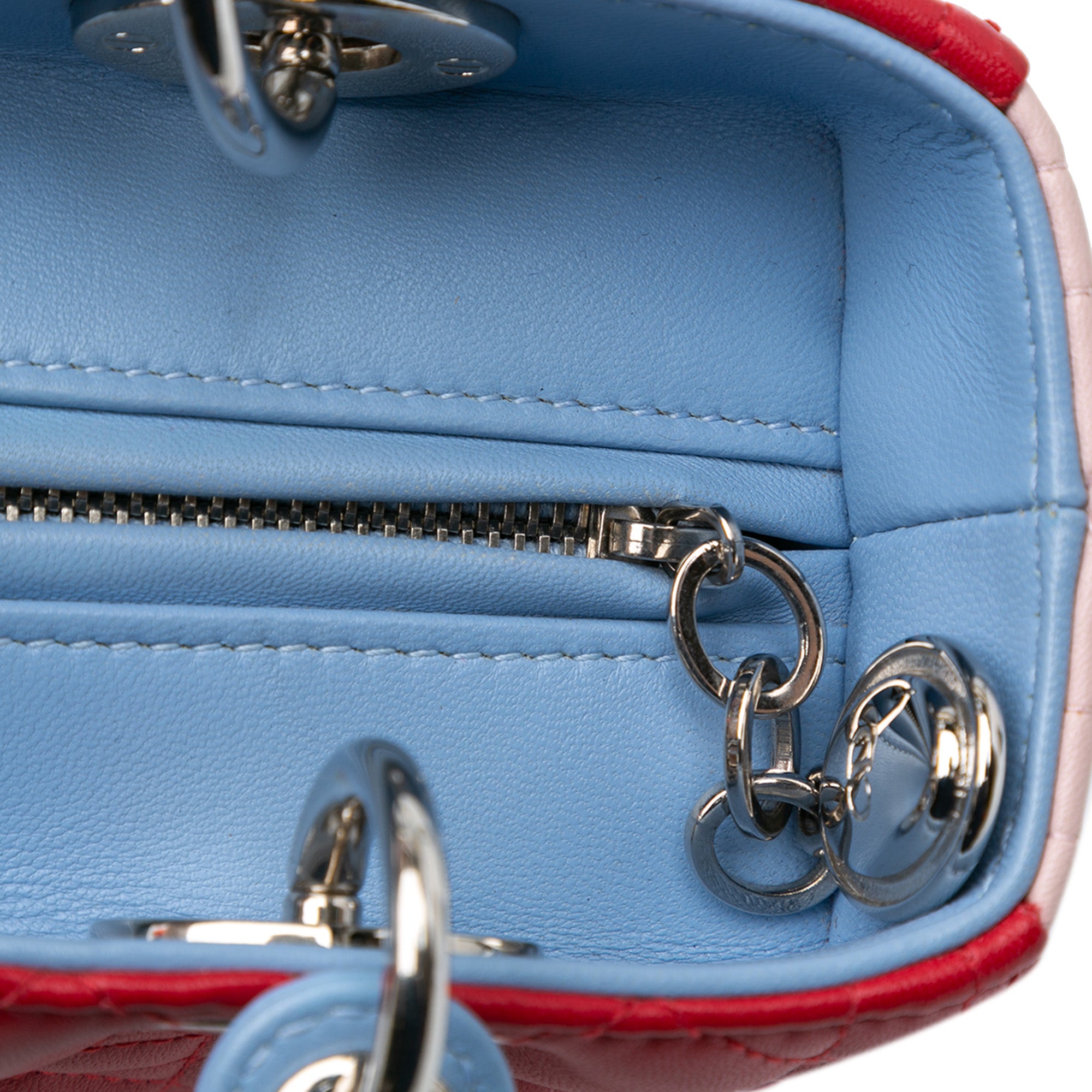 Dior | Pre-Owned Medium Tricolor Lambskin Cannage Lady - II | Purple/Red