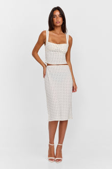 Lottie Top | White Polkadot