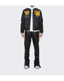 Off-White | Men | Belted Leather Super Skinny Pants | Black