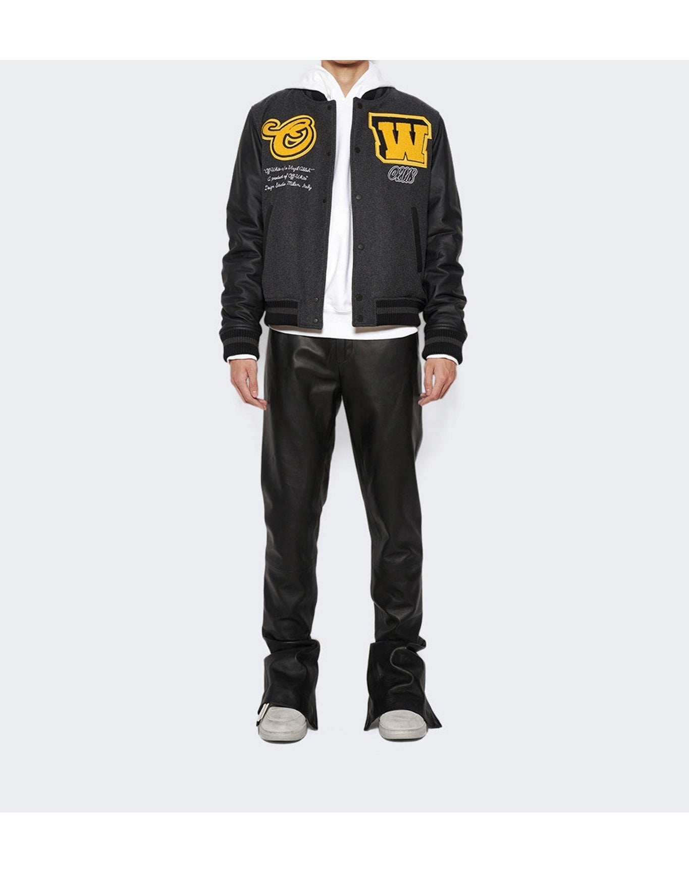 Off-White | Men | Belted Leather Super Skinny Pants | Black