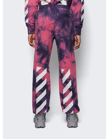 Off-White | Men | Diagonal Tie Dye Slim Sweatpant | Fuchsia x White