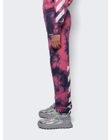 Off-White | Men | Diagonal Tie Dye Slim Sweatpant | Fuchsia x White