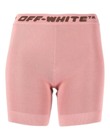 Off-White | Women | Logo Band Shorts | Nude Pink x Brown