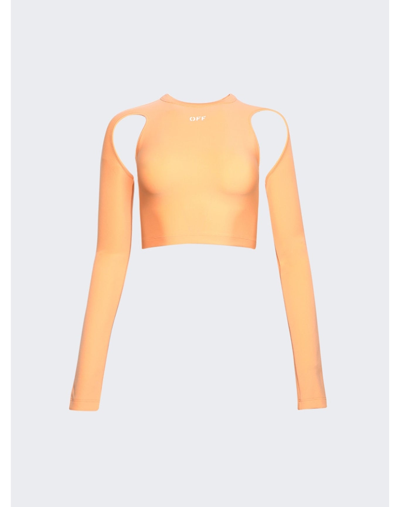 Off-White | Women | Sleek Long Sleeve Crop Top | Peach Orange