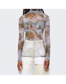 Off-White | Women | Tie-dye Tulle Twist Top | Military Green